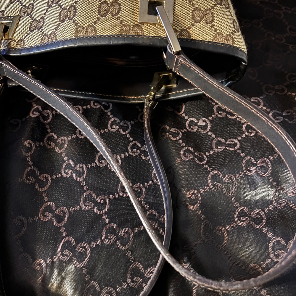 Gucci Beige and Brown GG Canvas Mini Tote with COA. - Picture 4 of 10